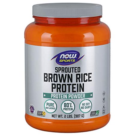 NOW Sports Nutrition, Sprouted Brown Rice Protein, 80% Protein, Unflavored Powder, 2-Pound (B00I054PPS) - 785923524566