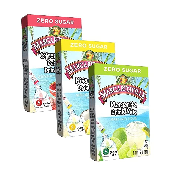  Margaritaville Singles to Go Drink Mix Ultimate Summer Variety Pack, 1 Strawberry Daiquiri, 1 Pina Colada, 1 Margarita, 1 CT  - 786173842257