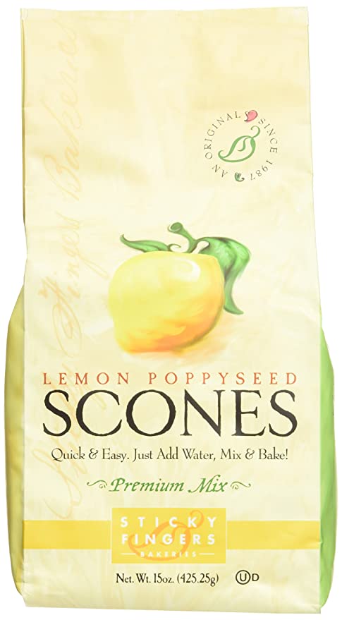 Sticky Fingers English Scone Mix Lemon Poppyseed 15oz - 743819304012