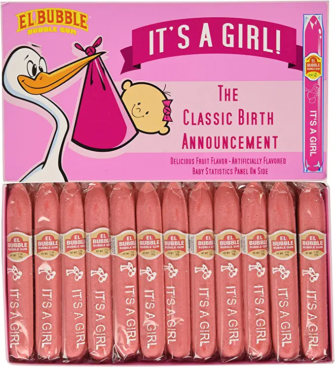  It's A Girl Bubble Gum Cigars  - 786173961323