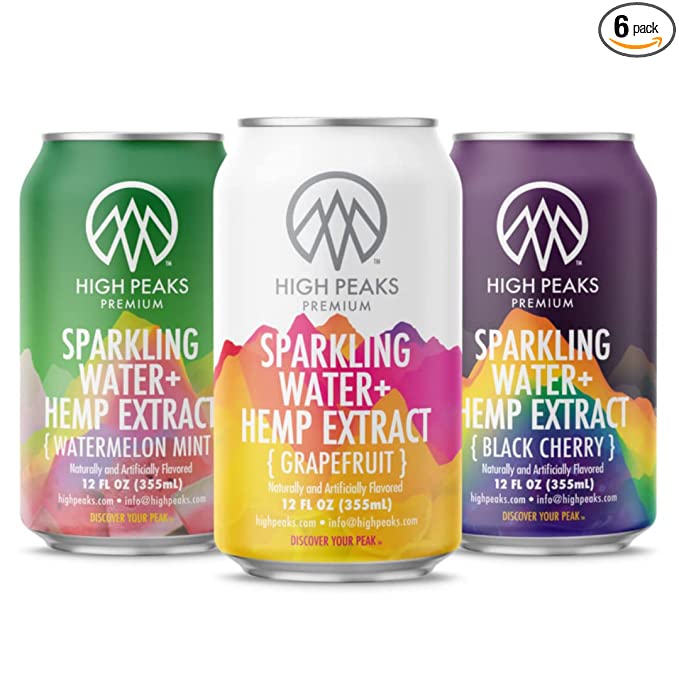  High Peaks Infused Premium Sparkling Water Drink | Variety | Refresh and Refocus |12 Fl Oz (6-Pack)  - 787269619302