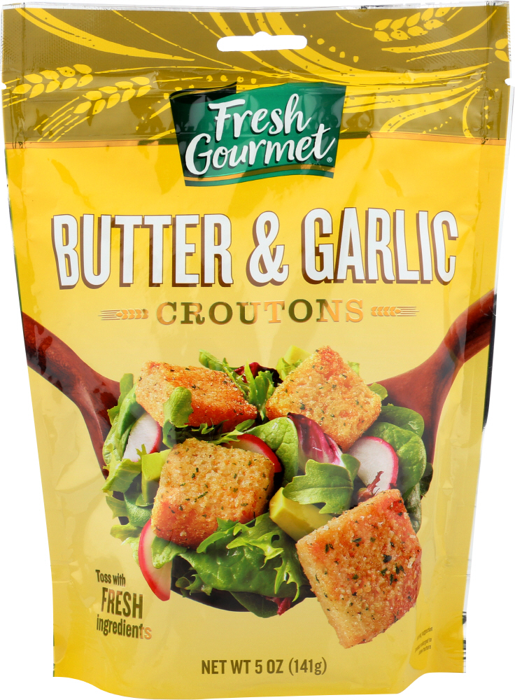 FRESH GOURMET: Butter and Garlic Croutons (1 pack), 5 oz - 0787359100185