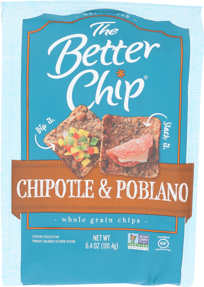 THE BETTER CHIP: Tortila Chipotle Poblano Chip, 6.4 oz - 0787359142161