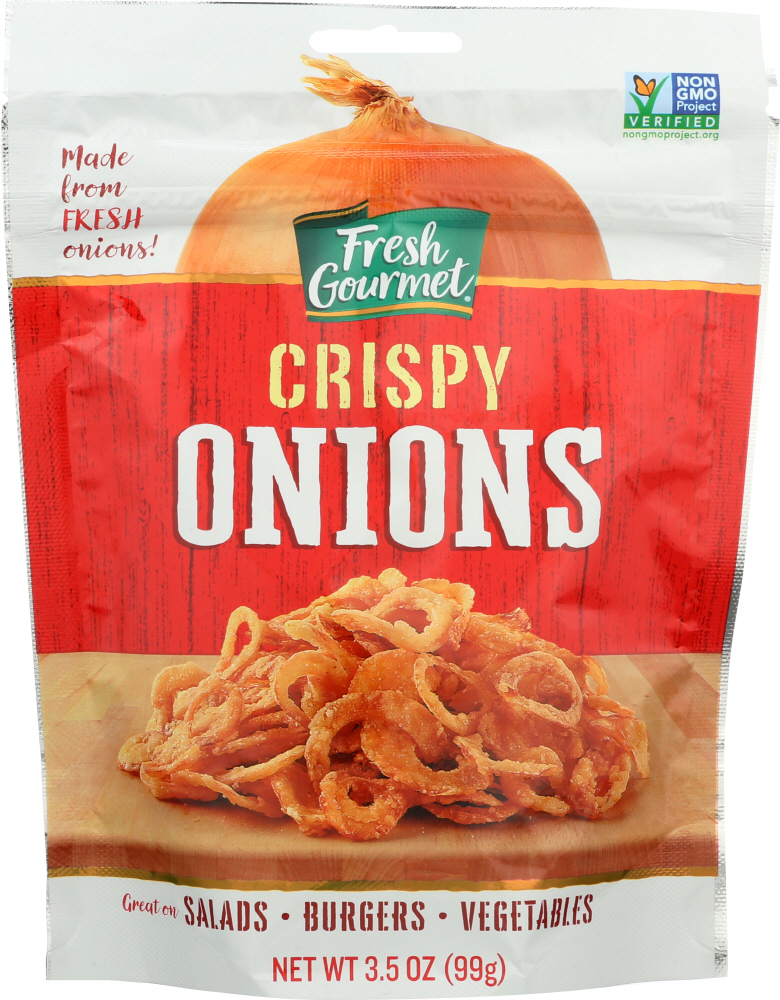 FRESH GOURMET: Crispy Onions Lightly Salted, 3.5 Oz - 0787359175008