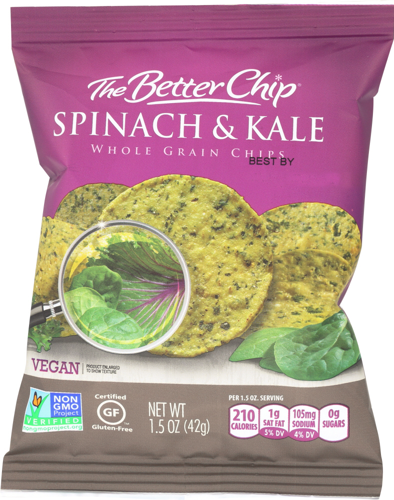 THE BETTER CHIP: Chip Spinach & Kale, 1.5 oz - 0787359560958
