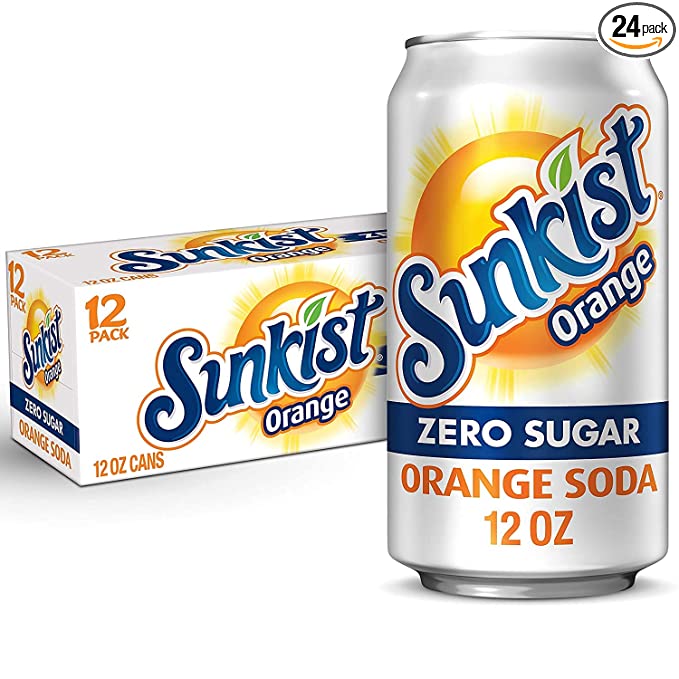  Sunkist Orange Zero Sugar, 12 oz, 24 Units  - 787416827659