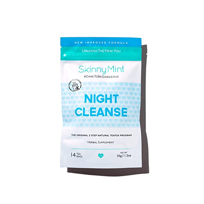  SkinnyMint Night Cleanse Teatox. All-Natural and Compelling Detox Tea. Helps Alleviate Bloating and Restore Digestive Balance. Supports Relaxation.  - 787639609599