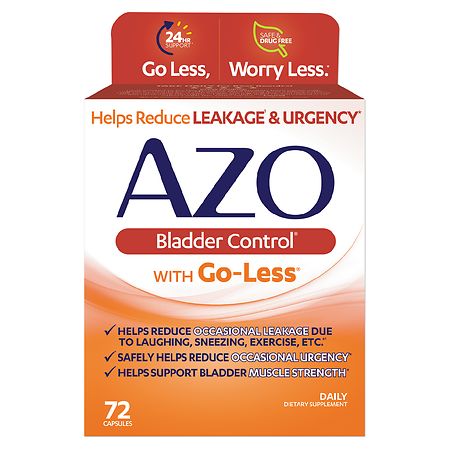 AZO Bladder Control with Go-Less Dietary Supplement 72 Ct - 787651760056