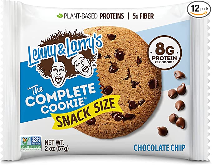  Lenny & Larry's The Complete Cookie Snack Size, Chocolate Chip, Soft Baked, 8g Plant Protein, Vegan, Non-GMO 2 Ounce Cookie (Pack of 12) - 787692833221