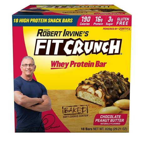 Fit Crunch Chef Robert Irvine's Whey Protein Bars, 18 Count Chocolate Peanut ... - 787776664611