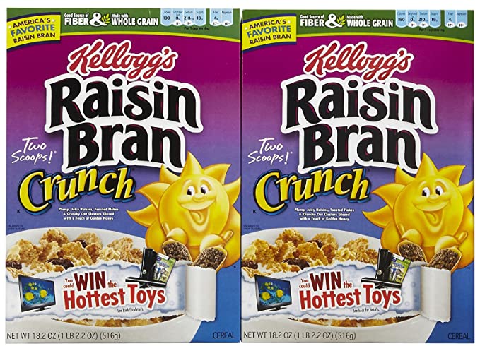 KELLOGG'S RAISIN BRAN CRUNCH CEREAL PER BOX 18.2 OZ - 789041948198
