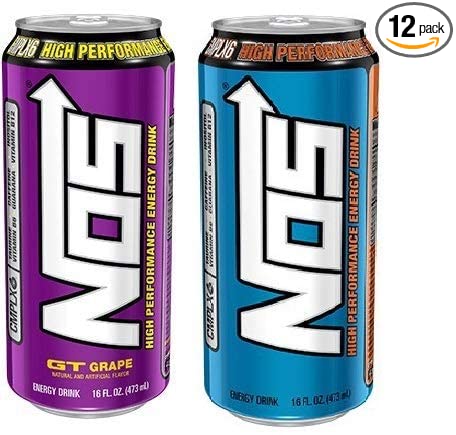  12 Pack - NOS Energy Drink Variety - 16oz.  - 789603939381