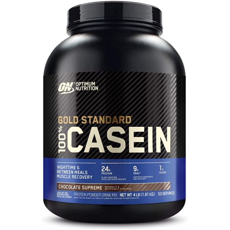 Optimum Nutrition Gold Standard 100% Micellar Casein Protein Powder, Slow Digesting, Helps Keep You Full, Overnight Muscle Recovery, Chocolate Supreme, 4 Pound (Packaging May Vary) - 789615573962