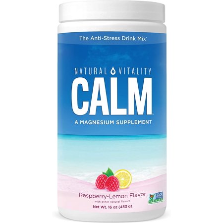 Natural Vitality Calm #1 Selling Magnesium Citrate Supplement, Anti-Stress Magnesium Supplement Drink Mix Powder- Raspberry Lemon, Vegan, Gluten Free and Non-GMO (Package May Vary), 16 oz 113 Servings - 789993664870