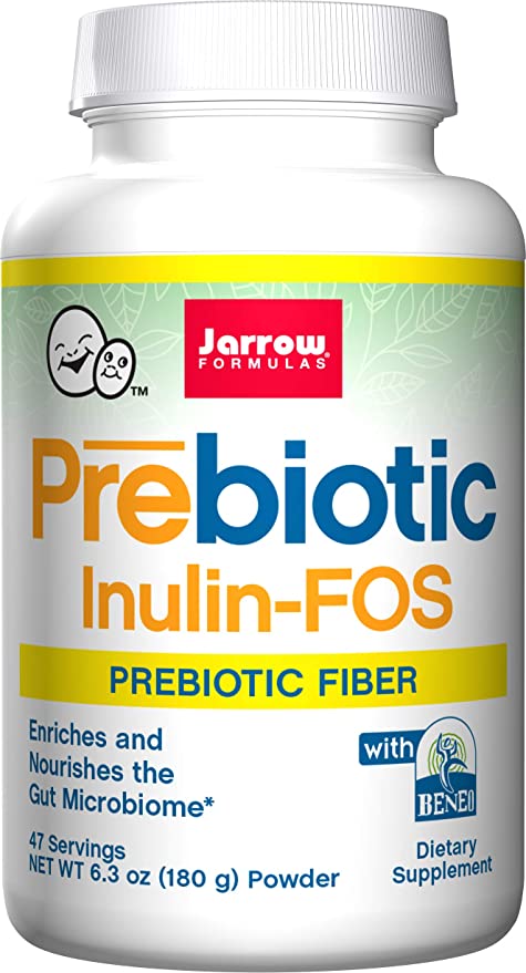  Jarrow Formulas Prebiotic Inulin FOS - 180g - Promotes Friendly Bacteria - Soluble Prebiotic Fibers - Promote Gut and Overall Health - Approx. 47 Servings  - 790011030256