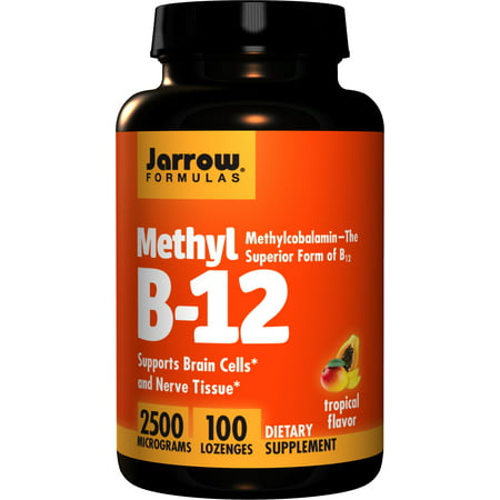 Jarrow Formulas Methyl B-12 Supports Brain Cells and Nerve Tissue 2500 mcg 100 Lozenges - 790011180166