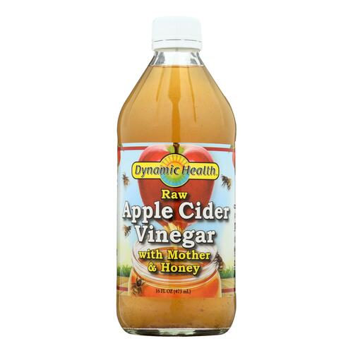 Dynamic Health Apple Cider Vinegar - With The Mother And Natural Honey - Glass Bottle - 16 Oz - 0790223102284