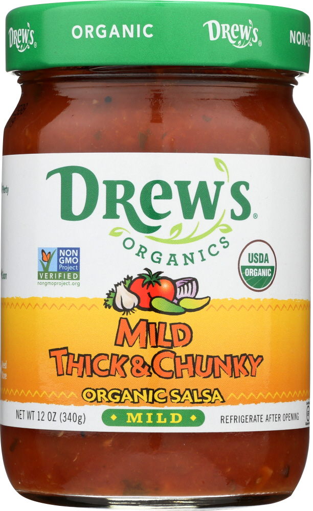 DREW’S: Organic Thick & Chunky Salsa Mild, 12 oz - 0790874001011