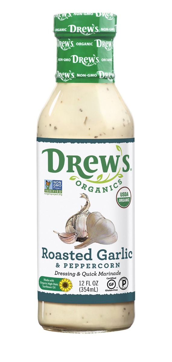 DREWS: Roasted Garlic and Peppercorn Organic Dressing, 12 oz - 0790874373941