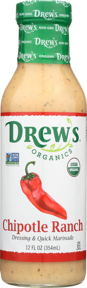 DREWS: Dressing Chipotle Ranch Organic, 12 oz - 0790874374214