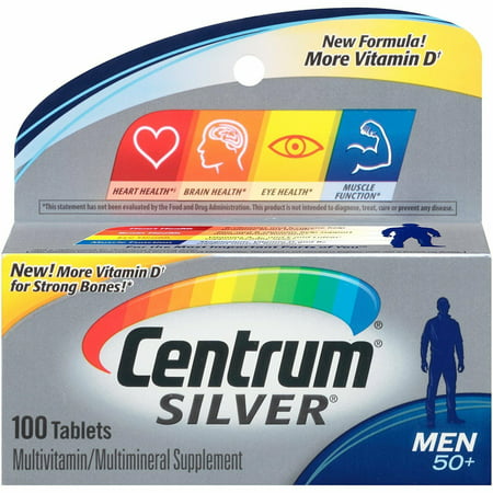 Centrum Silver For Men 50+ Multivitamin & Multimineral Supplement 100ct - 790913952557