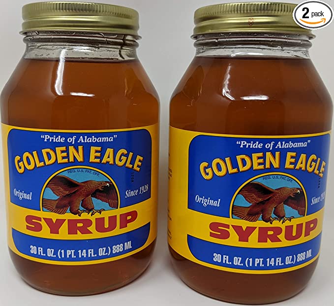 Golden Eagle Syrup Bundle - 2 x 30 Oz Jars of Golden Eagle Syrup Alabama Made, Bundled with Recipe Sheet - 791374702170