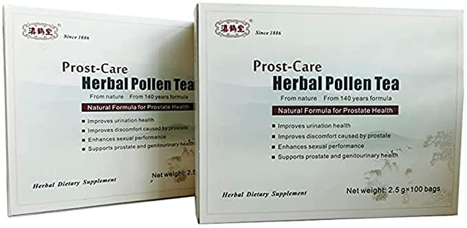  AOLYM Prost-Care Herbal Formula, Herbal Pollen Tea, Prostate Support Tea, Prostate Health Herbal Tea, Naturally, 100 Tea Bags(2 Boxes)  - 791568121305