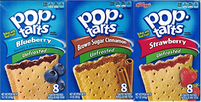  Variety Bundle of 3 Boxes Unfrosted Pop Tarts - 792481411054