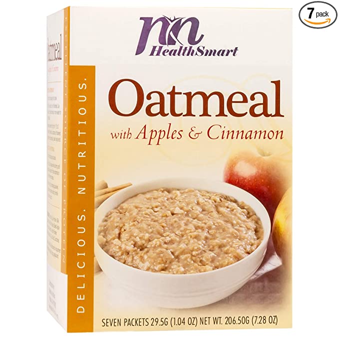 HealthSmart High Protein Apples & Cinnamon Instant Oatmeal, 15g Protein, Low Calorie, Low Carb, Low Fat, Low Sugar, Ideal Protein Compatible, KETO Diet Friendly, 7 Count Box - 793150495702