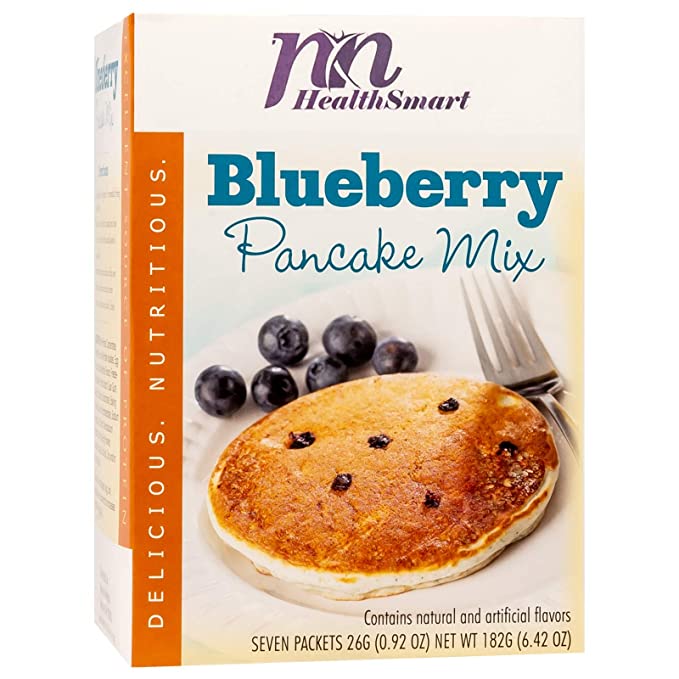 HealthSmart High Protein Blueberry Pancakes,15g Protein, Low Calorie, Low Carb, Low Fat, Healthy Diet Breakfast, KETO Friendly, Ideal Protein Compatible, 7 Count Box - 793150495733