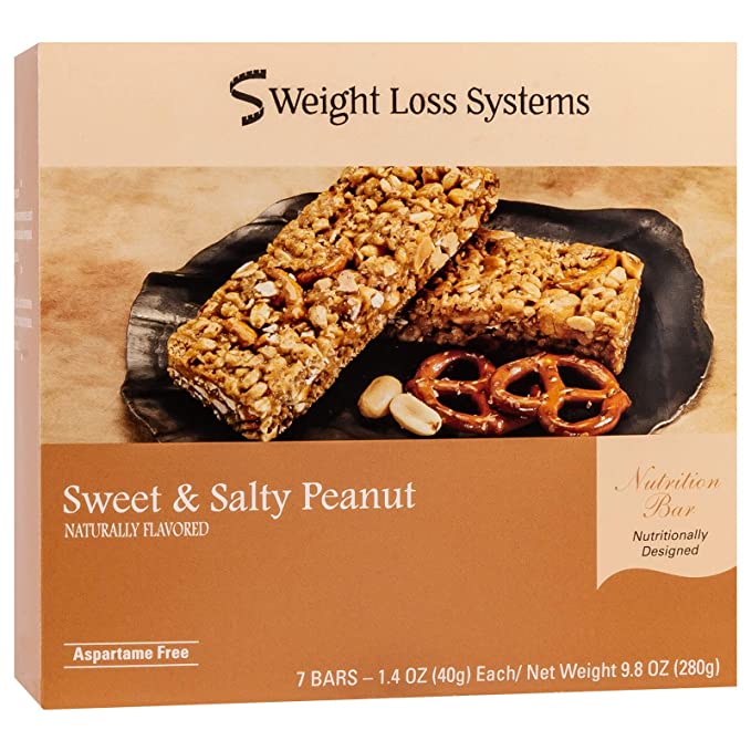  Weight Loss Systems Sweet & Salty Peanut Protein Bars, 10g Protein, Low Calorie, Low Fat, Aspartame & Sucralose Free, Cholesterol Free, Certified Kosher, 7 Count Box  - 793150498949