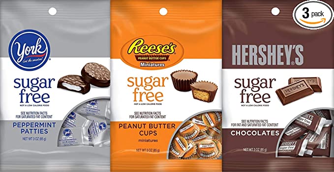  Bundle of Hershey's Sugar Free Bundle of Reese's, York, and Hershey Chocolate 3 Ounce Bag (3 Pack)  - 793198169580