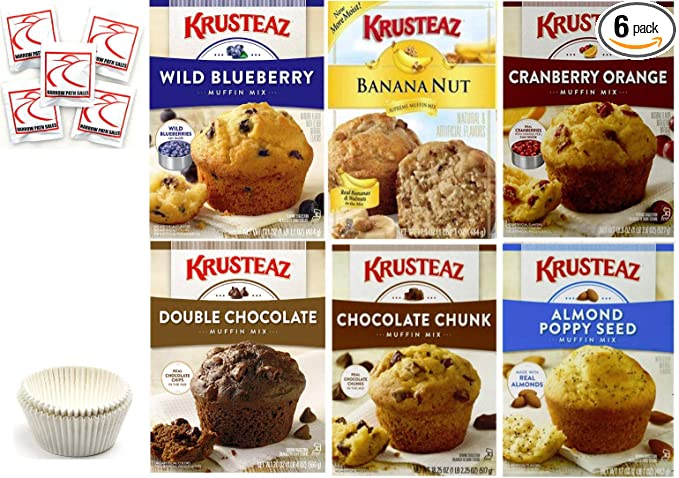  Krusteaz Muffin Mix Variety Pack + Baking Liner. Flavors - 793283963741