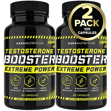 Testosterone Booster for Men - Male Enhancing Supplement with Horny Goat Weed & Tongkat Ali - Muscle Builder Enlargement Pills - Natural Test Booster Increased Desire Energy Stamina Libido (2 PACK) - 793518500284