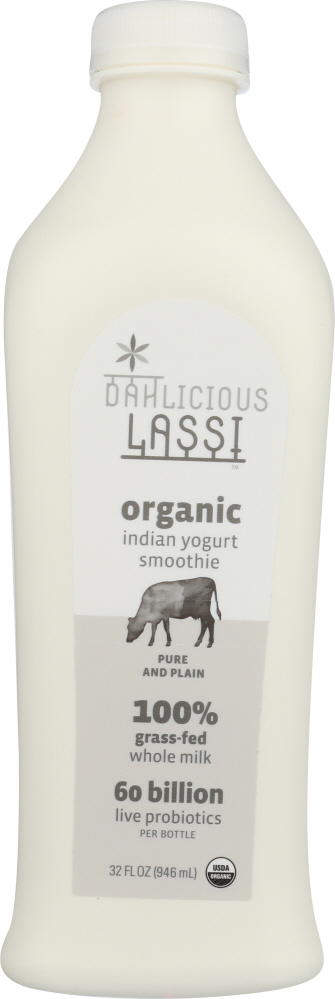 DAHLICIOUS: Lassi Organic Pure and Plain Yogurt Smoothie, 32 oz - 0793573014597