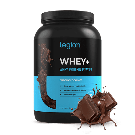 Legion Whey+ Whey Isolate Protein Powder from Grass Fed Cows - Low Carb, Low Calorie, Non-GMO, Lactose Free, Gluten Free, Sugar Free. Great for Weight Loss (Chocolate, 30 Servings) - 793573238238