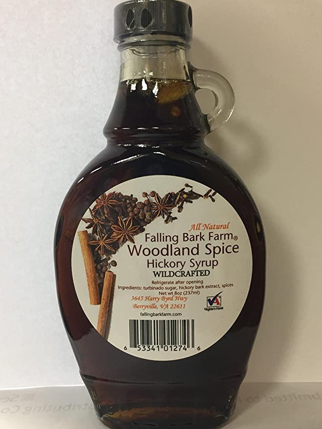 Falling Bark Farm Woodland Spice Hickory Syrup - All Natural from the Shagbark Hickory Tree - 793585863886