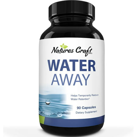 Water Away Supplement for Men and Women Natural Diuretic Pills Relieve Water Retention Fast Reduce Bloating Swelling for Weight Loss - 793611598515