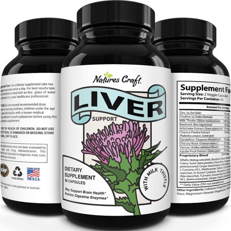 Best Liver Supplements with Milk Thistle - Artichoke - Dandelion Root Support Healthy Liver Function for Men and Women Natural Detox Cleanse Capsules Boost Immune System Relief - (90 Caps) - 793611598584