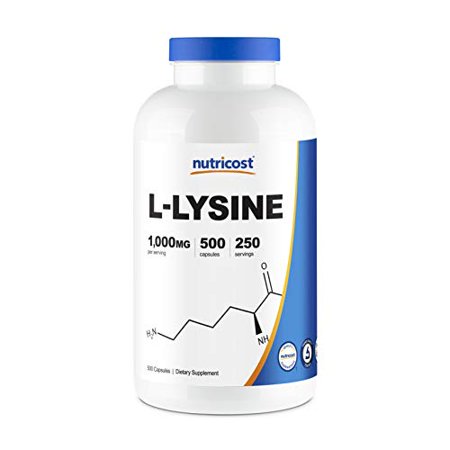 Nutricost L-Lysine 1000mg, 500 Capsules - Gluten Free, Non-GMO, 500mg Per Capsule - 794168691414