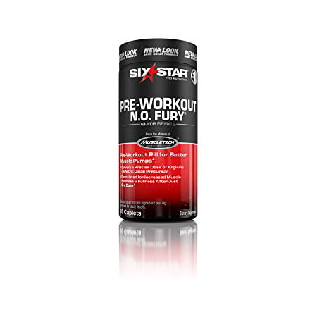 Nitric Oxide Supplement | Six Star Nitric Oxide Fury Pre-Workout | Pre Workout Nitric Oxide Pills for Men & Women | Sports Nutrition Pre-Workout Products | Nitric Oxide Pre Workout Pills, 60 Count (B004JO9ACM) - 794168766761