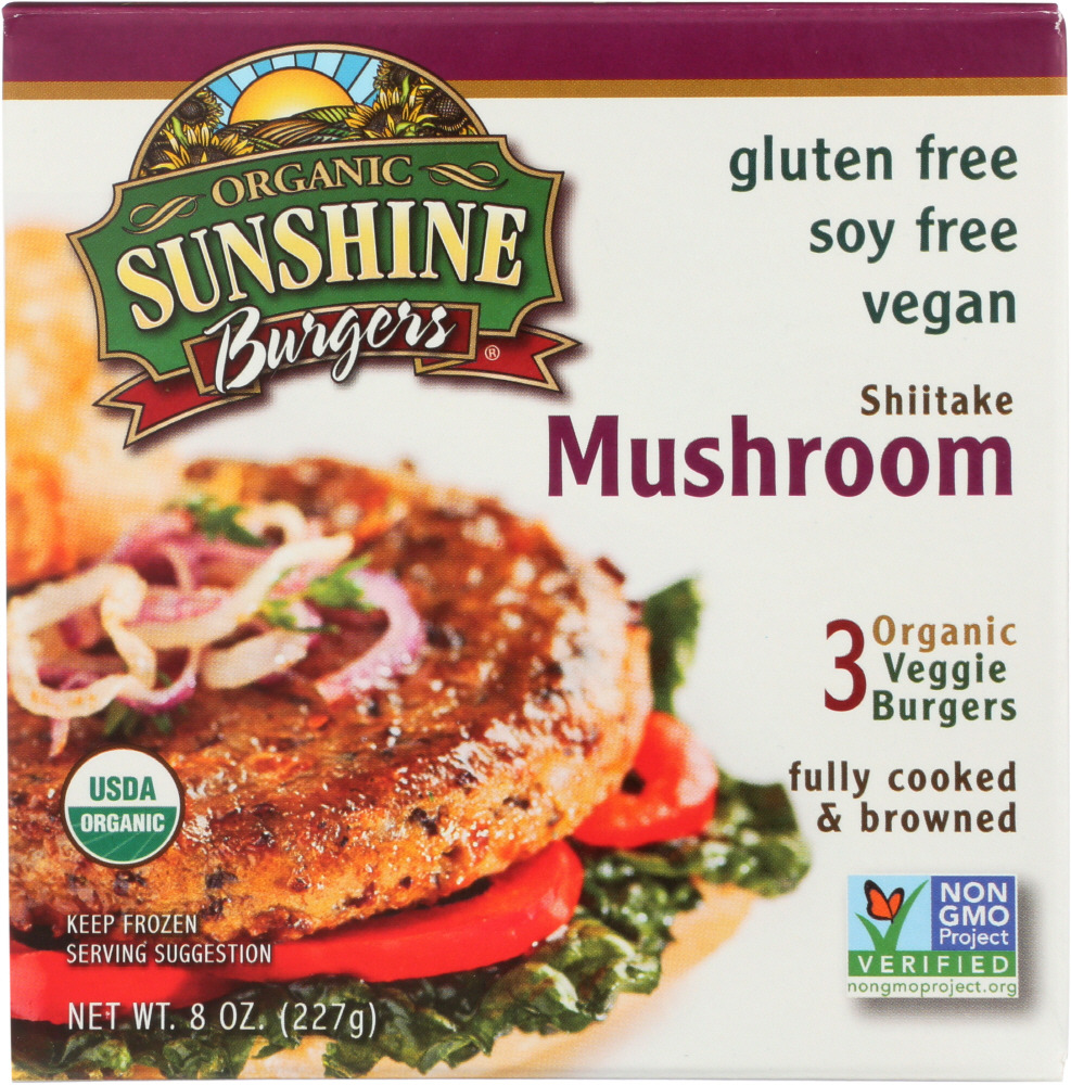 SUNSHINE BURGER: Shiitake Mushroom Veggie Burger, 8 oz - 0794213000536