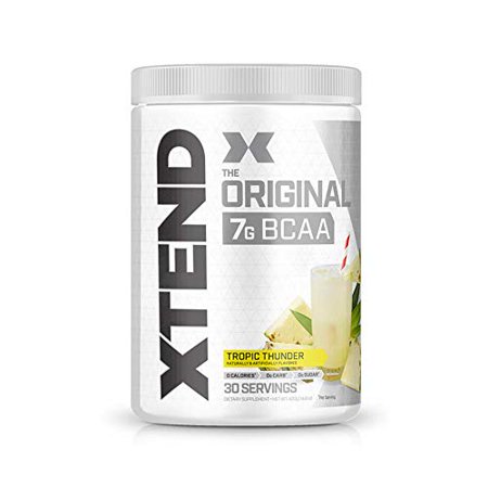 XTEND Original BCAA Powder Tropic Thunder Sugar Free Post Workout Muscle Recovery Drink with Amino Acids 7g BCAAs for Men & Women 30 Servings - 794271077594