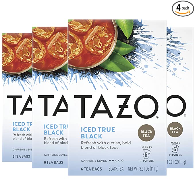  Tazo Tea Bag, Iced True Black, 6 Count (Pack of 4) - Packaging May Vary  - 794522001408
