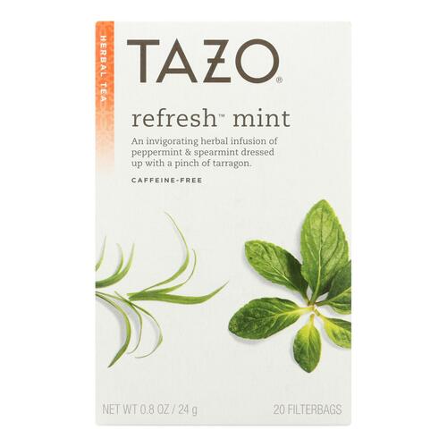 TAZO: Herbal Tea Refresh Mint Caffeine-Free 20 Tea Bags, 0.8 oz - 0794522200122