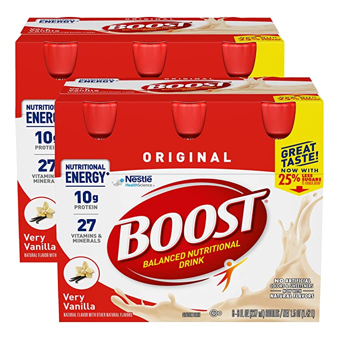 Boost Original Complete Nutritional Drink, Vanilla Delight, 8 fl oz Bottle, 12 Pack - 794811361428