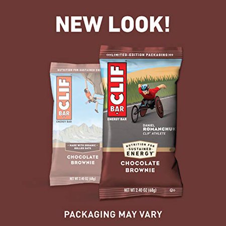CLIF BARS - Energy Bars - Chocolate Brownie Made with Organic Oats - Plant Based Food - Vegetarian - Kosher (2.4 Ounce Protein Bars 12 Count) Packaging May Vary - 794873480402