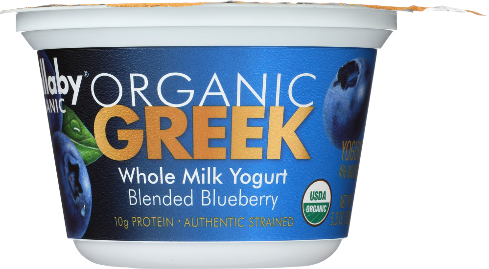 WALLABY: Organic Aussie Greek Whole Milk Yogurt Blueberry, 5.30 oz - 0795709080117