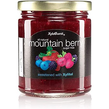 Xyloburst Sugar Free Mountain Berry Xylitol Jam Keto Friendly & Gluten Free 10 Ounce Glass Jar - Made in the USA - 796237195946