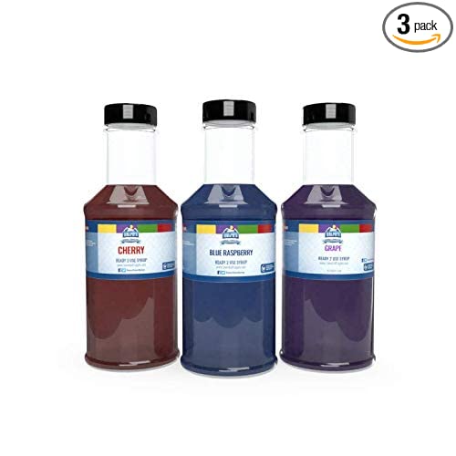 SnoBall Supply Inc. Ralph's Cherry, Grape and Blue Raspberry Snow Cone Syrup | Easy Pour and Store | 16oz - 3 Pack | Ralph's - 796258273395